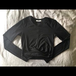 Zara Trafaluc New Black Long Sleeve Cropped Top S